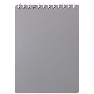 Блокнот А6, 80л, Metallic, серый на гребне, пластиковая обложка - фото