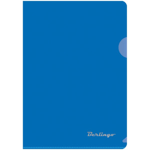 Папка-уголок, А5, 180 мкм синяя - фото