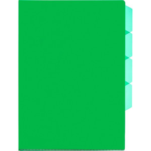 Папка-уголок А4 с пятью отделениями 150мкн прозр.зеленый - фото