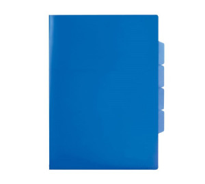 Папка-уголок А4 с тремя отделениями 0,18мм синяя - фото