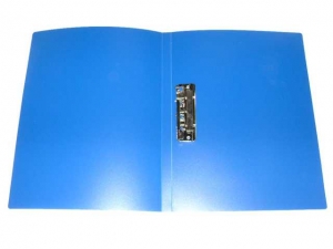 Папка пласт.зажим  А4 синяя 15мм 500мкм - фото