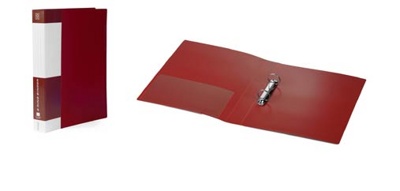 Папка с 2 кольцами А4 Standard кор.40мм 700мкм с карманом красная - фото