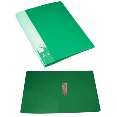 Папка пласт.зажим А4 зеленая 0,70мм. внутренний карман PZ07Cgreen