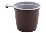Чашка одноразвая для кофе 200мл бело-коричневая - фото