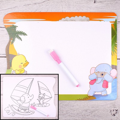 Доска для рисования+раскраска+маркер набор для детей арт.9751 - фото