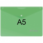 Папка конверт с кнопкой А5+ Berlingo 180мкм, зеленая - фото