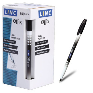 Ручка шариковая 0,3 мм черный стержень Linc Offix арт. 1500BLK - фото