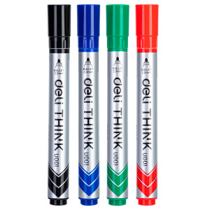 Набор маркеров для белой доски DELI THINK 4 цвета, 2,0мм, арт. U00101 - фото2