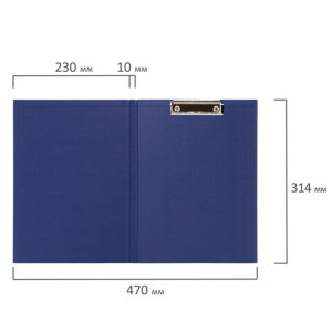 Папка-планшет А4 с зажимом 1500 бумвинил ( плотный) OS синий арт.276562 - фото2