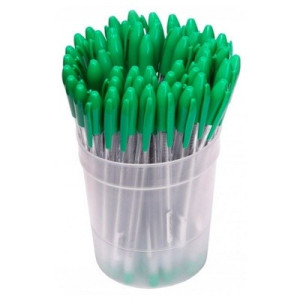 Ручка шариковая зеленая на маслянной основе VeGa, корпус прозрачный - фото2
